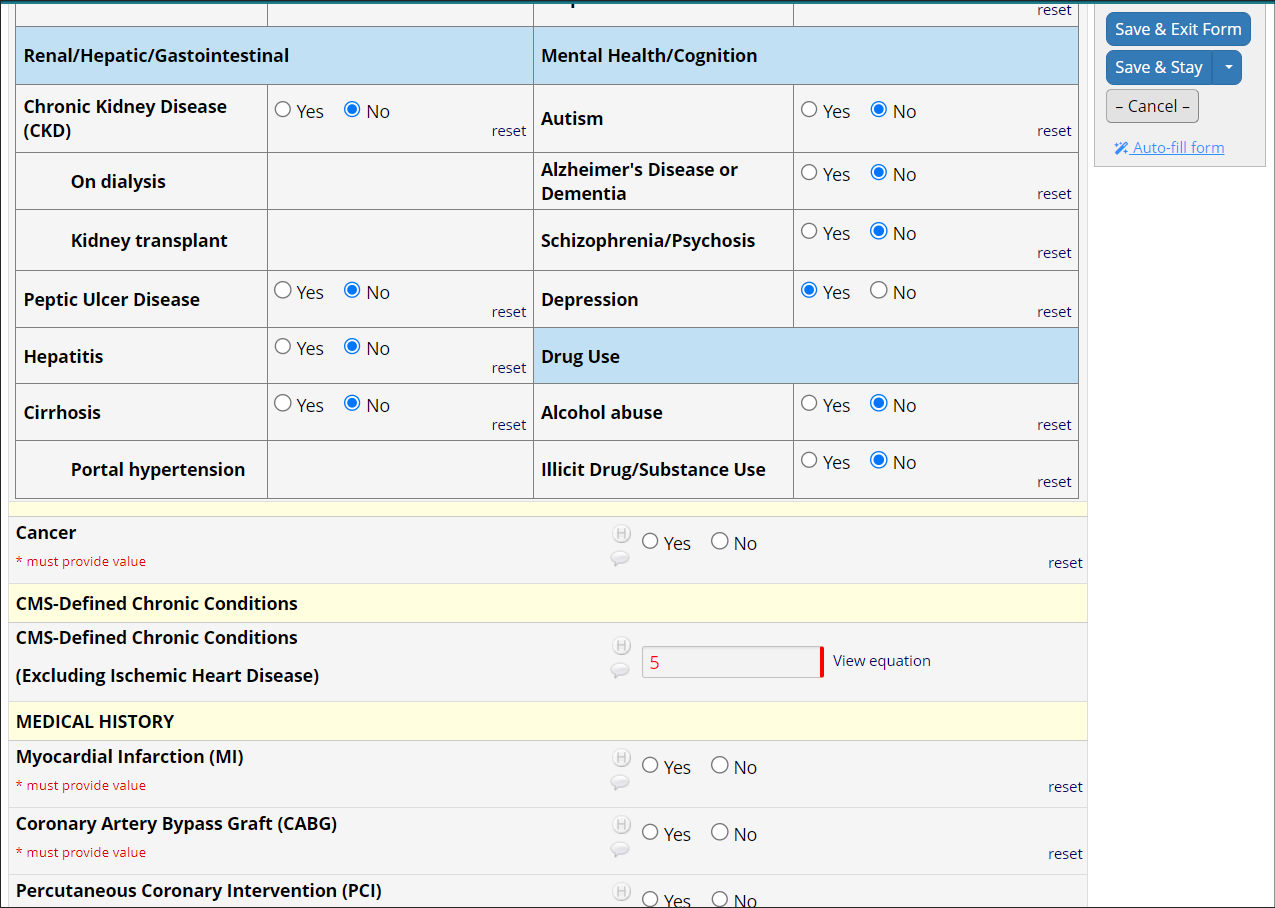 image of form before save and stay